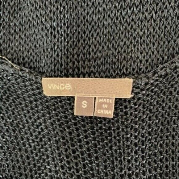 Vince Crochet Tank Top Small Navy Minimalist Classic Summer Resort - Picture 7 of 8